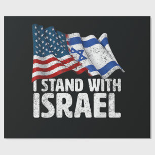 Ik sta achter Israël USA Amerikaanse vlag Cadeaupapier