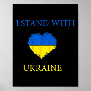 Ik sta achter Oekraïense T-shirt Oekraïense vlag S Poster