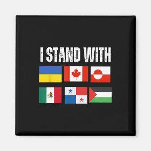 Ik sta achter Oekraïne Canada Groenland Mexico Pan Magneet