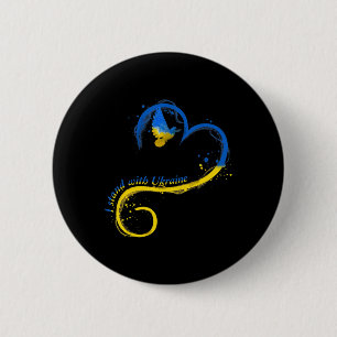 Ik sta achter Oekraïne Dove Flag Peace Free Ukrain Ronde Button 5,7 Cm