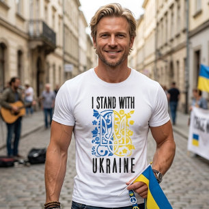 Ik sta achter Oekraïne. Drietand van Oekraïne. T-shirt