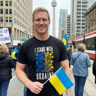 Ik sta achter Oekraïne. Drietand van Oekraïne. T-shirt