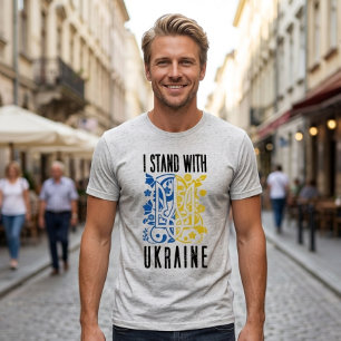 Ik sta achter Oekraïne. Drietand van Oekraïne. Tri-Blend Shirt