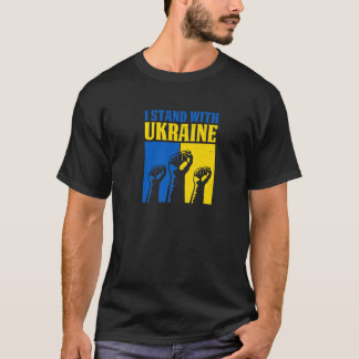 Ik sta achter Oekraïne en steun de Oekraïense vlag T-shirt