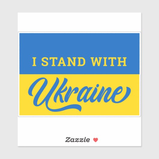 Ik sta achter Oekraïne en steun Oekraïense vlagaut Sticker (Vel)