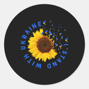 Ik sta achter Oekraïne Joods Bid voor Oekraïne Ste Ronde Sticker