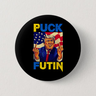 Ik Sta Achter Oekraïne Meme Trump Puck Futin Vinta Ronde Button 5,7 Cm