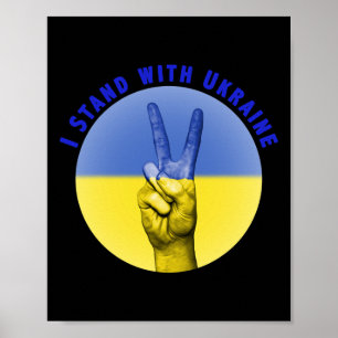 Ik sta achter Oekraïne Oekraïense vlag Oekraïners Poster