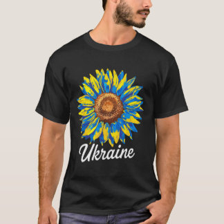 Ik sta achter Oekraïne Oekraïense vlag zonnebloem T-shirt