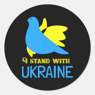 Ik sta achter Oekraïne Oekraïense vredesduif Oekra Ronde Sticker