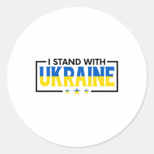 Ik sta achter Oekraïne - Steun Oekraïne - Bid voor Ronde Sticker