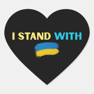 Ik sta achter Oekraïne – Support & Solidarity Desi Hart Sticker