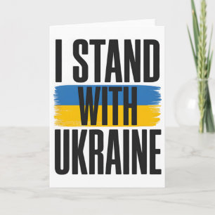 Ik sta achter Oekraïne Vette Oekraïense vlag Steun Kaart