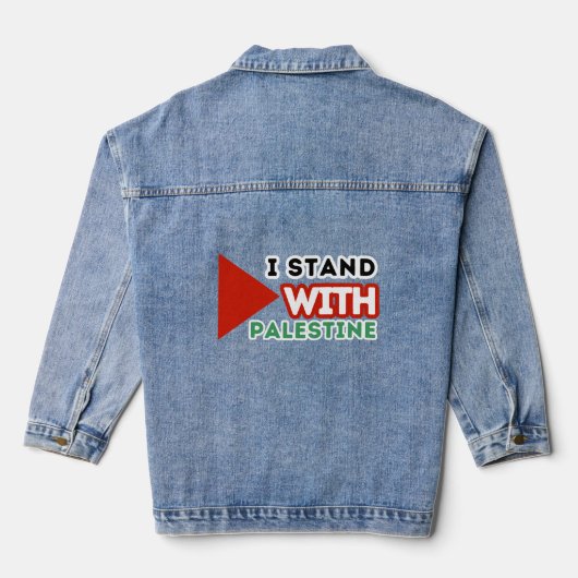 IK STA ACHTER PALESTINA DENIM JACKET (Achterkant)