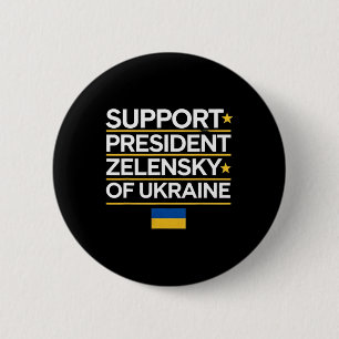 Ik sta achter president Zelensky - Ik sta achter U Ronde Button 5,7 Cm