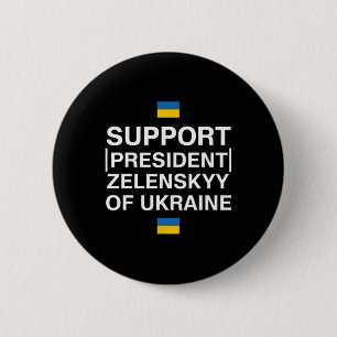 Ik sta achter president Zelensky - Ik sta achter U Ronde Button 5,7 Cm