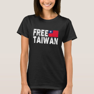 Ik sta achter Taiwan steun Taiwan vlag Gratis Taiw T-shirt