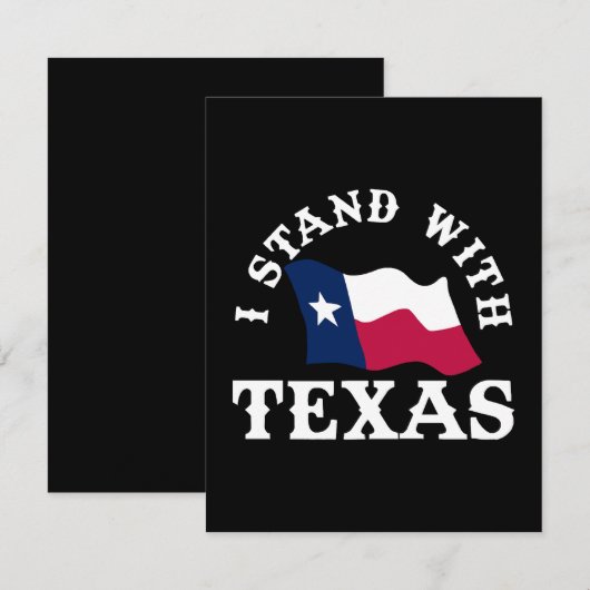 Ik sta achter Texas RSVP Kaartje (Voorkant / Achterkant)