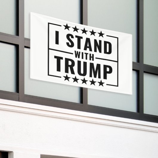 Ik sta achter Trump 2024 Spandoek (Buitenkant Gebouw)