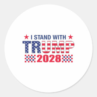 Ik sta achter Trump 2028 Ronde Sticker