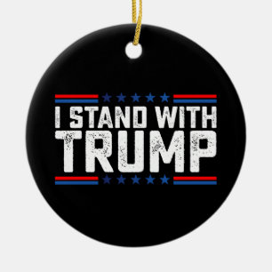 Ik sta achter Trump presidentsverkiezing vintage Keramisch Ornament