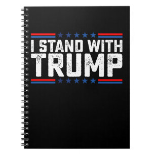 Ik sta achter Trump presidentsverkiezing vintage Notitieboek