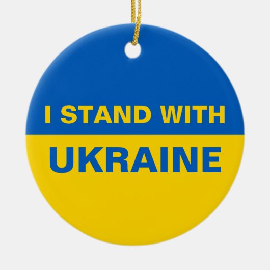 Ik sta bij de Oekraïense vlag Keramisch Ornament (Voorkant)