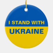 Ik sta bij de Oekraïense vlag Keramisch Ornament (Achterkant)