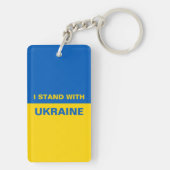 Ik sta bij de Oekraïense vlag Sleutelhanger (achterkant)