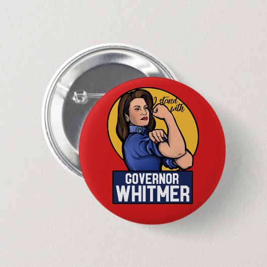 Ik sta bij gouverneur Whitmer Ronde Button 5,7 Cm (Voorkant /achterkant)