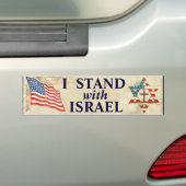 Ik sta bij Israël Bumpersticker (Op auto)