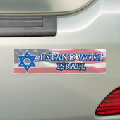 Ik sta bij Israël Bumpersticker (Op auto)