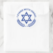 Ik sta bij Israël Ronde Sticker (Tas)