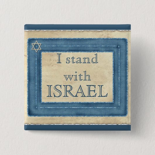 Ik sta bij Israël Vierkante Button 5,1 Cm (Voorkant)