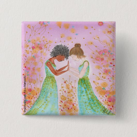 Ik sta bij je in de buurt vierkante button 5,1 cm (Voorkant)