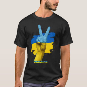Ik sta bij Oekraïne - Oekraïense vlag en vredeshan T-shirt