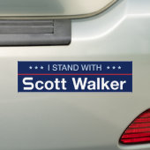 Ik sta bij Scott Walker Bumpersticker (Op auto)