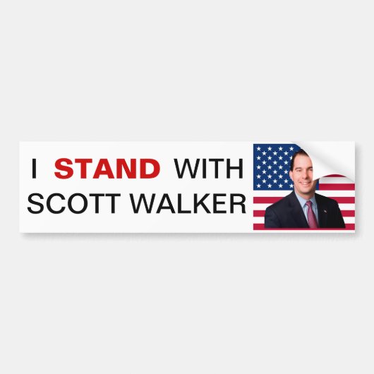 Ik sta bij Scott Walker Bumpersticker (Voorkant)