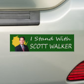 Ik sta bij Scott Walker van Wisconsin Bumpersticker (Op auto)
