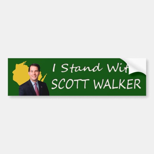 Ik sta bij Scott Walker van Wisconsin Bumpersticker (Voorkant)