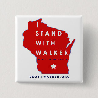 Ik sta bij Scott Walker Vierkante Button 5,1 Cm