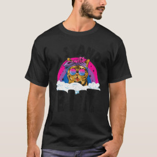 Ik Sta Er Bi Het Regenboog Kat Biseksuele Vlag Bi T-shirt