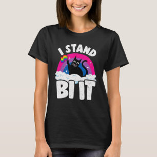 Ik Sta Er Bi Het Regenboog Kat Biseksuele Vlag Bi T-shirt