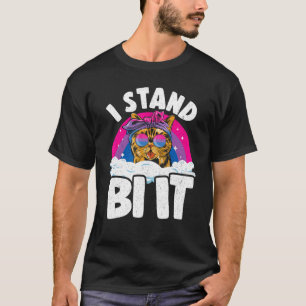 Ik Sta Er Bi Het Regenboog Kat Biseksuele Vlag Bi T-shirt
