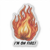 Ik sta in brand! waterdicht sticker (Voorkant)