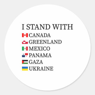 Ik Sta Met Canada Groenland Mexico Panama Gaza Oek Ronde Sticker