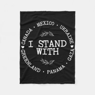 Ik Sta Met Canada Groenland Mexico Panama Gaza U Fleece Deken