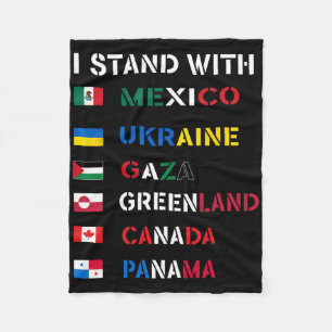 Ik Sta Met Canada Groenland Mexico Panama Gaza U Fleece Deken