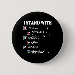 Ik Sta Met Canada Groenland Mexico Panama Gaza U Ronde Button 5,7 Cm