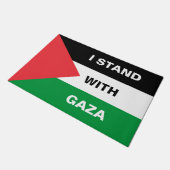 Ik sta met Gaza aangepaste tekst Palestijnse vlag Deurmat (Schuin)